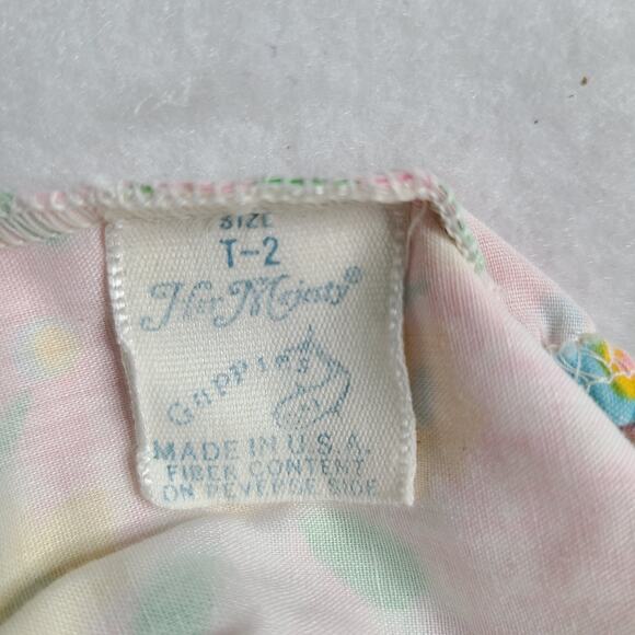 Vintage 80s Her Majesty Guppies Baby Girls Floral Bloomer Size 2T Summer 2174 - Picture 3 of 7